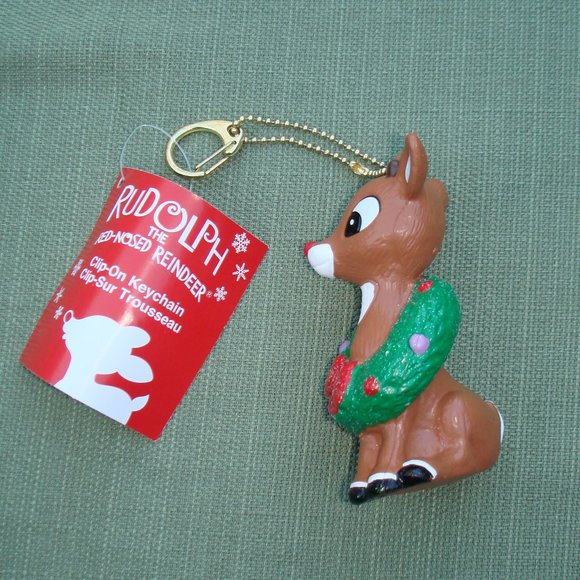 Rudolph the Red Nosed Reindeer Key Chain Christmas Ornament - Picture 2 of 7